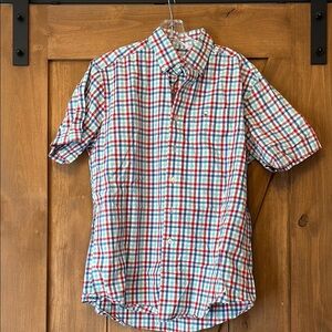 Men's Red and Blue Plaid Shirt